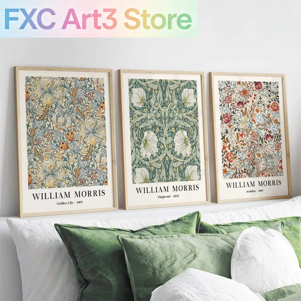 Art Craft William Morris - Conjunto de 3 peças de impressões