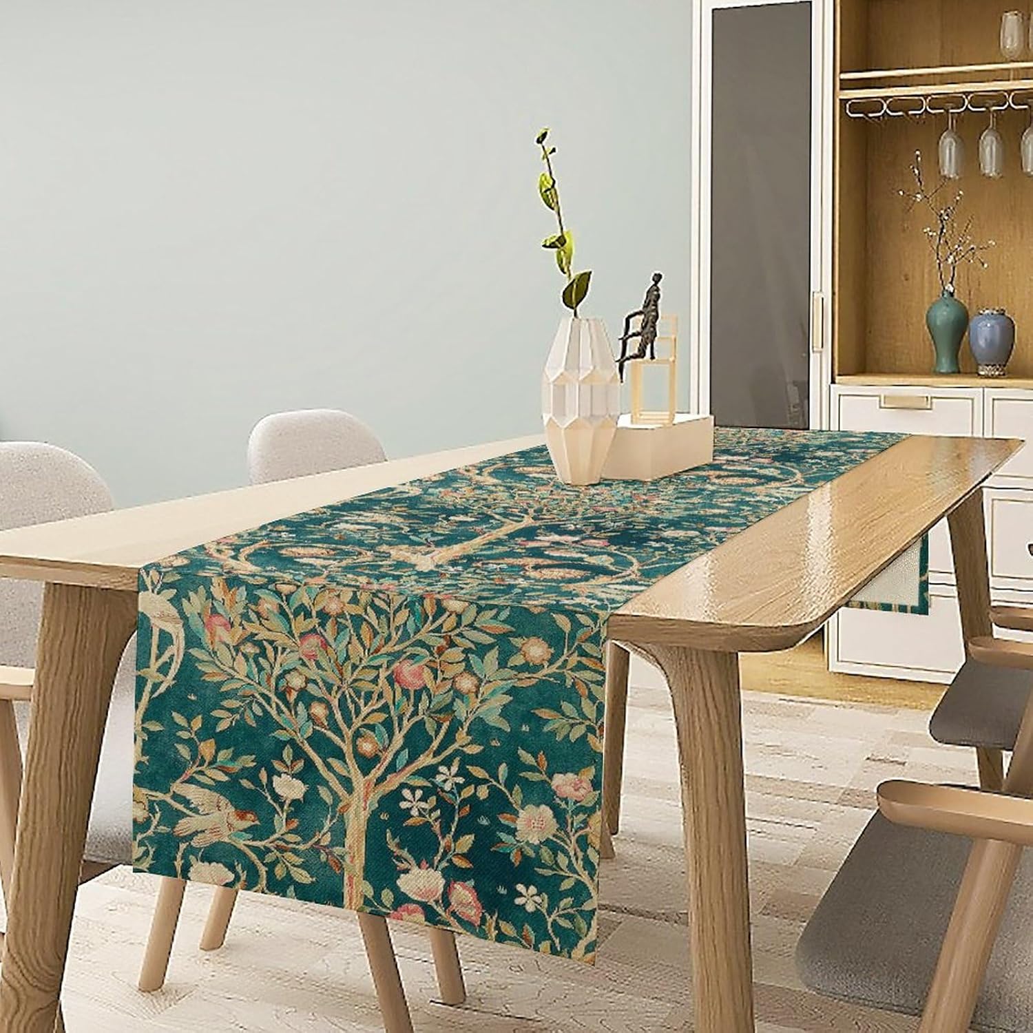 Art Craft William Morris - Caminho de Mesa Botânico Verde William