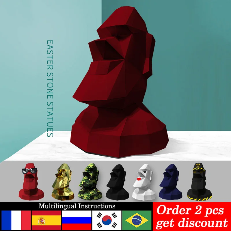 Art Craft Easter - Tamanho grande ilha de páscoa moai