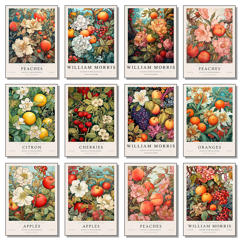 Art Craft William Morris - Pôster de flores e frutas de