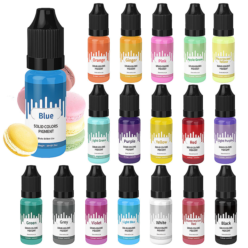 18 cores 10ml macaron sólido p - Resin Pigment Powder avaliação e preço