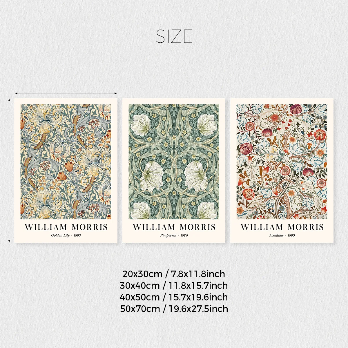 Conjunto de 3 peças de impress - Art Craft William Morris avaliação e preço