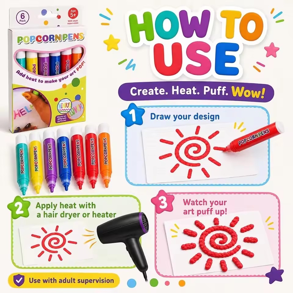 Conjunto de Canetas Puffy Popc - Art Craft Notebook avaliação e preço