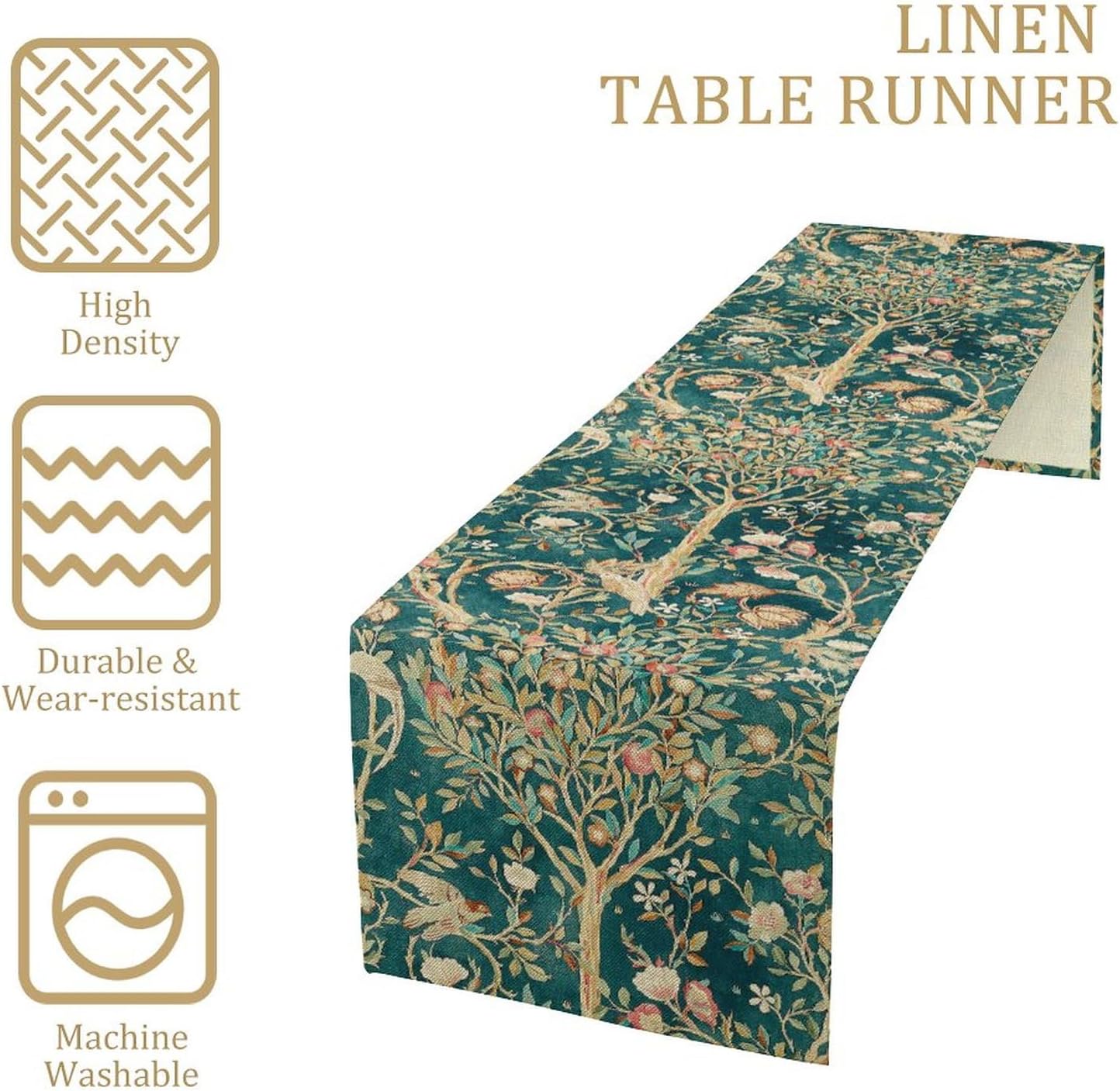Caminho de Mesa Botânico Verde - Art Craft William Morris avaliação e preço