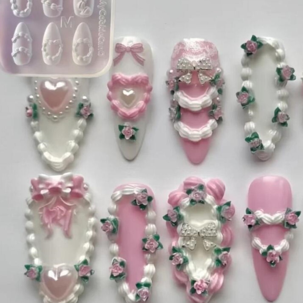 1pc 3d creme francês arte do p - Art Craft Template avaliação e preço