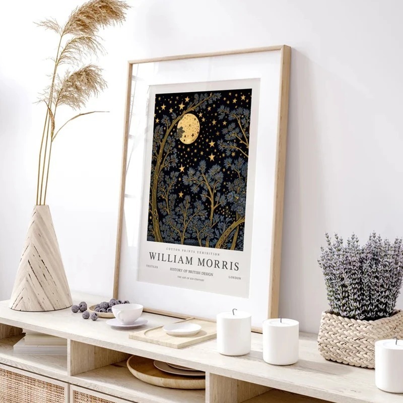 Vintage lua e estrelas william - Art Craft William Morris avaliação e preço