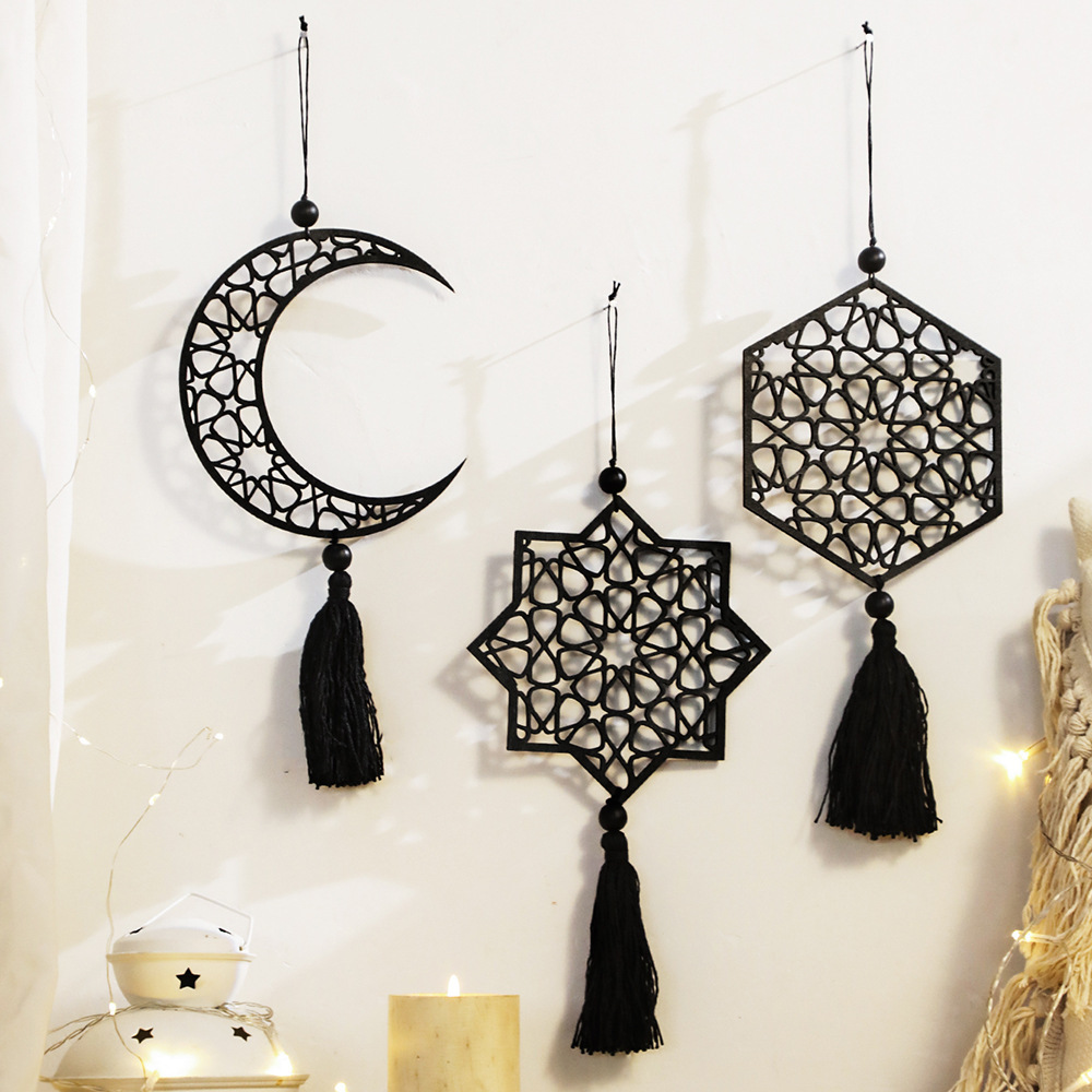 Ornamento de madeira preto com - Unique Art Craft avaliação e preço