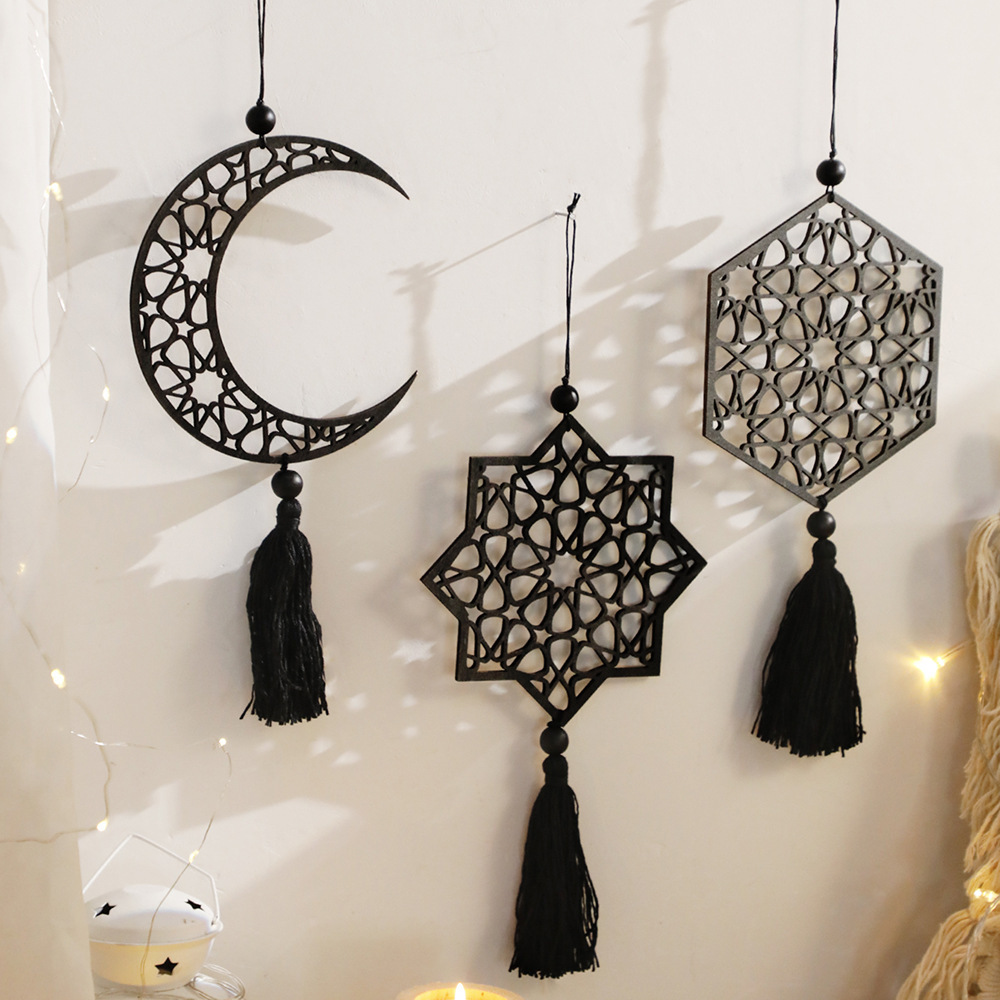 Ornamento de madeira preto com - Unique Art Craft avaliação e preço