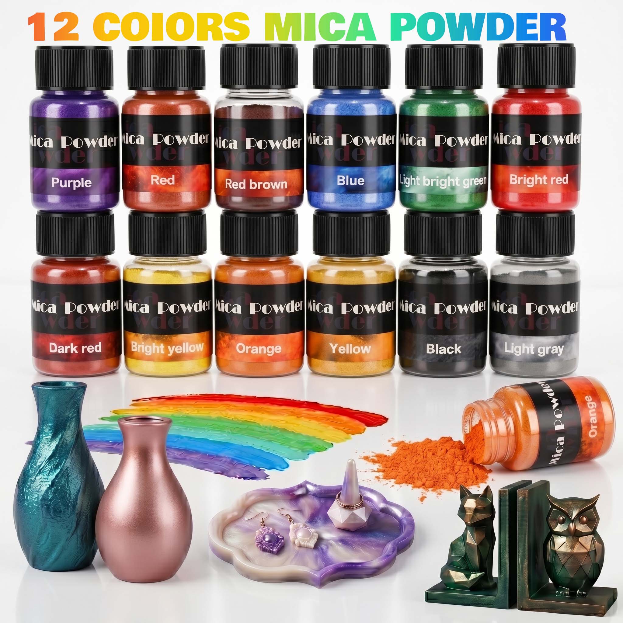 Pó de Pigmento de Gesso em 12  - Resin Pigment Powder avaliação e preço
