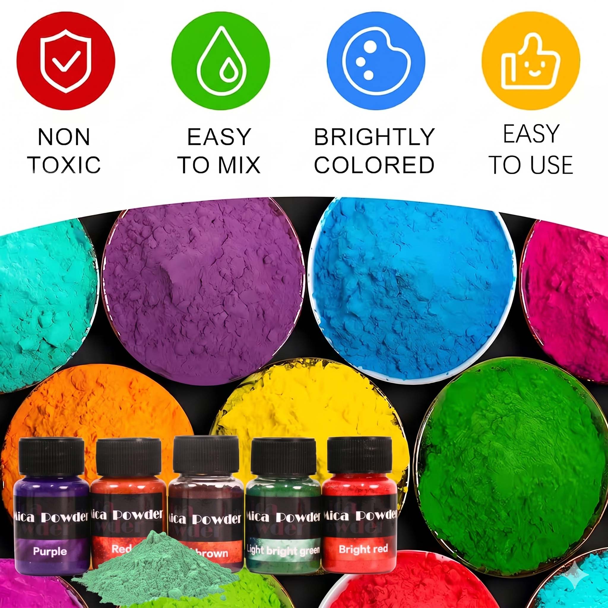 Pó de Pigmento de Gesso em 12  - Resin Pigment Powder avaliação e preço