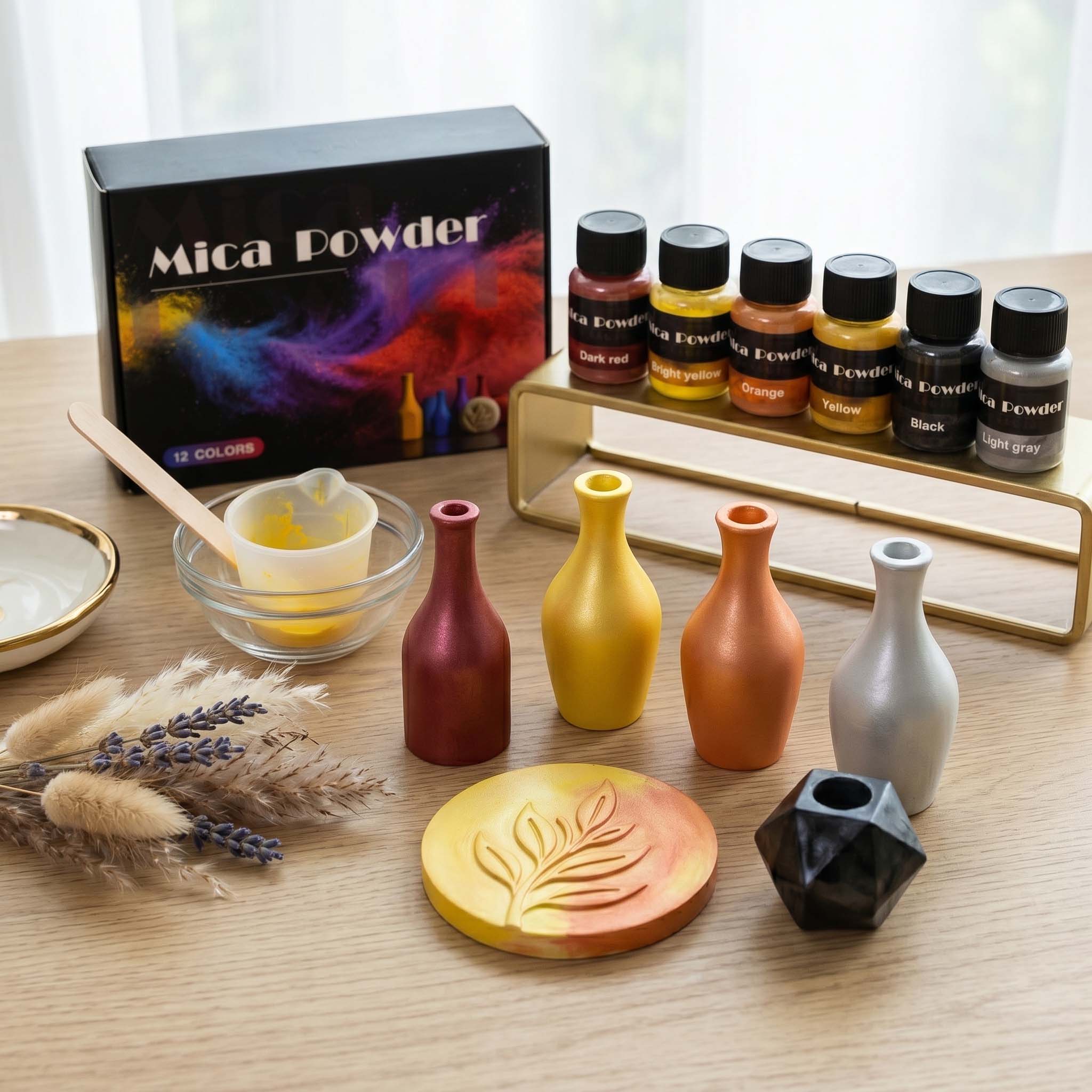 Pó de Pigmento de Gesso em 12  - Resin Pigment Powder avaliação e preço