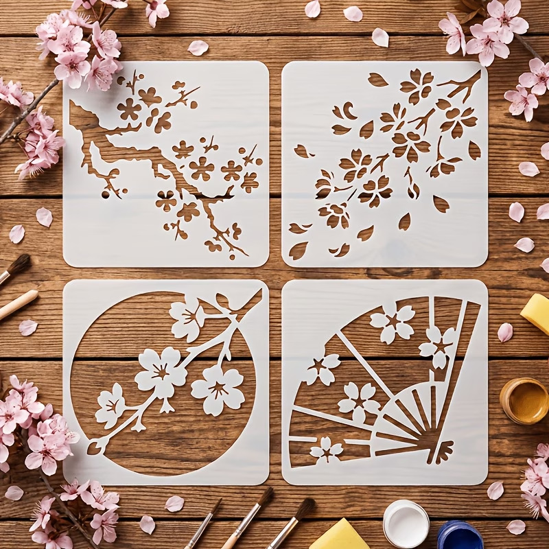4PCS Estênceis de Flor de Cere - Art Craft Template avaliação e preço